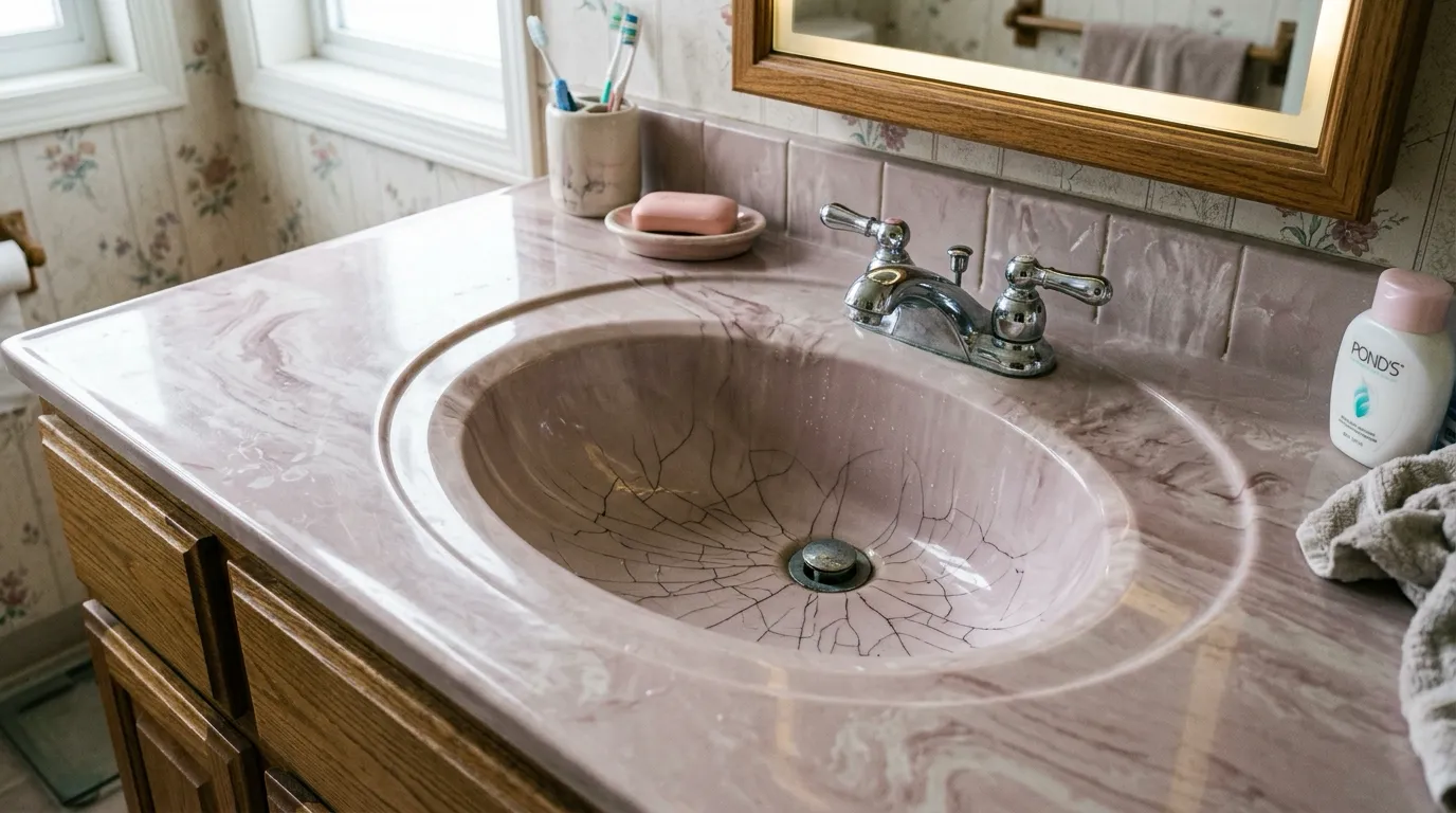 After cultured marble refinishing